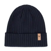 Czapki damskie - Męska czapka klasyczna bawełniana granatowa - miniaturka - grafika 1