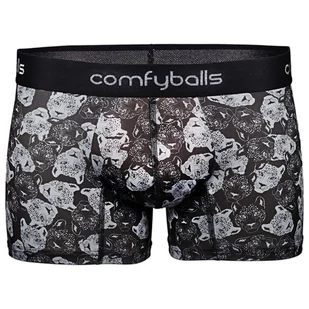 COMFYBALLS Bokserki do biegania REGULAR PERFORMANCE black cheetah - Majtki męskie - miniaturka - grafika 1
