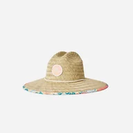 Czapki damskie - Damski Kapelusz słomkowy RIP CURL MIXED STRAW SUN HAT 033WHE_3473 – Beżowy - miniaturka - grafika 1