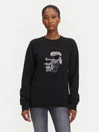 Bluzy damskie - KARL LAGERFELD Bluza A3W20069 Czarny Regular Fit - miniaturka - grafika 1