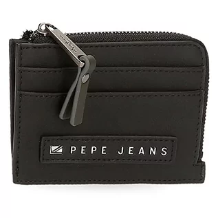 Portfele - Pepe Jeans Piere czarne etui na karty 11,5 x 8 x 1,5 cm, skóra PU, czarny/biały, etui na karty, czarny/biały, Etui na karty - grafika 1