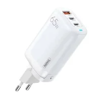Ładowarki do telefonów - Ładowarka sieciowa Remax, RP-U55, 2x USB-C, USB, 65W (biała) - miniaturka - grafika 1