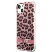 Etui i futerały do telefonów - Etui Guess do iPhone 13 mini 5,4" różowy/pink hardcase Leopard - miniaturka - grafika 1