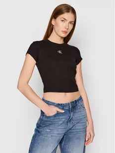 Calvin Klein Jeans T-Shirt J20J218337 Czarny Regular Fit - Koszulki i topy damskie - miniaturka - grafika 1