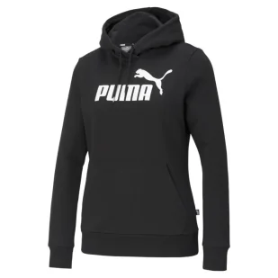 Damska bluza dresowa nierozpinana z kapturem PUMA ESS Logo Hoodie - Kurtki i kamizelki sportowe damskie - miniaturka - grafika 1