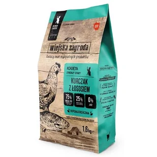 Wiejska Zagroda Kurczak z Łososiem 1,6kg sucha karma dla kociąt - Sucha karma dla kotów - miniaturka - grafika 1