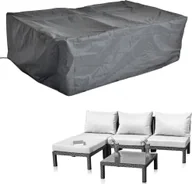 Pokrowce na meble ogrodowe - Mucola pokrowiec ochronny na meble ogrodowe plandeka zestaw kanapa sofa stół odporny na warunki atmosferyczne czarny - siedzisko narożne 197x122x62 - miniaturka - grafika 1