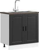 Szafki łazienkowe - vidaXL Szafka pod zlewozmywak, Porto, czarna, 80x46x81,5 cm - miniaturka - grafika 1