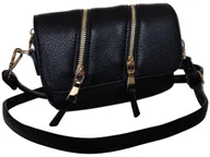 Torebki damskie - Mała Listonoszka Damska, Modna Czarna Torebka Wizytowa Na Ramię - miniaturka - grafika 1