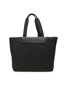 Calvin Klein Torebka Ck Raffia Large Shopper K60K613025 Czarny - Torebki damskie - miniaturka - grafika 1