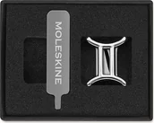 Notesy i bloczki - Przypinka na notes Moleskine zodiak bliźnięta srebrna - miniaturka - grafika 1