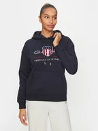 Bluzy damskie - Gant Bluza Archive Shield 4204567 Granatowy Relaxed Fit - miniaturka - grafika 1