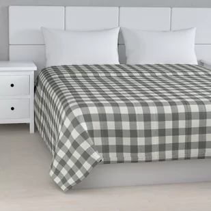 Dekoria Narzuta pikowana w pasy szaro biała krata 5,5x5,5cm) szer.260 × dł.210 cm Quadro 500-136-13 - Narzuty - miniaturka - grafika 1