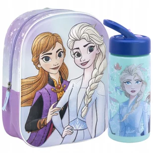 BIDON 410ML + PLECAK DZIECIĘCY PRZEDSZKOLNY 3D FROZEN KRAINA LODU 31cm - Plecaki szkolne i tornistry - miniaturka - grafika 1