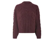 Swetry damskie - esmara® Sweter damski z dzianiny (Bordowy, M(40/42)) - miniaturka - grafika 1