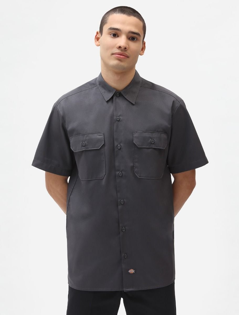 camicie uomo dickies work shirt dk0a4xk7 ch0 charcoal gray