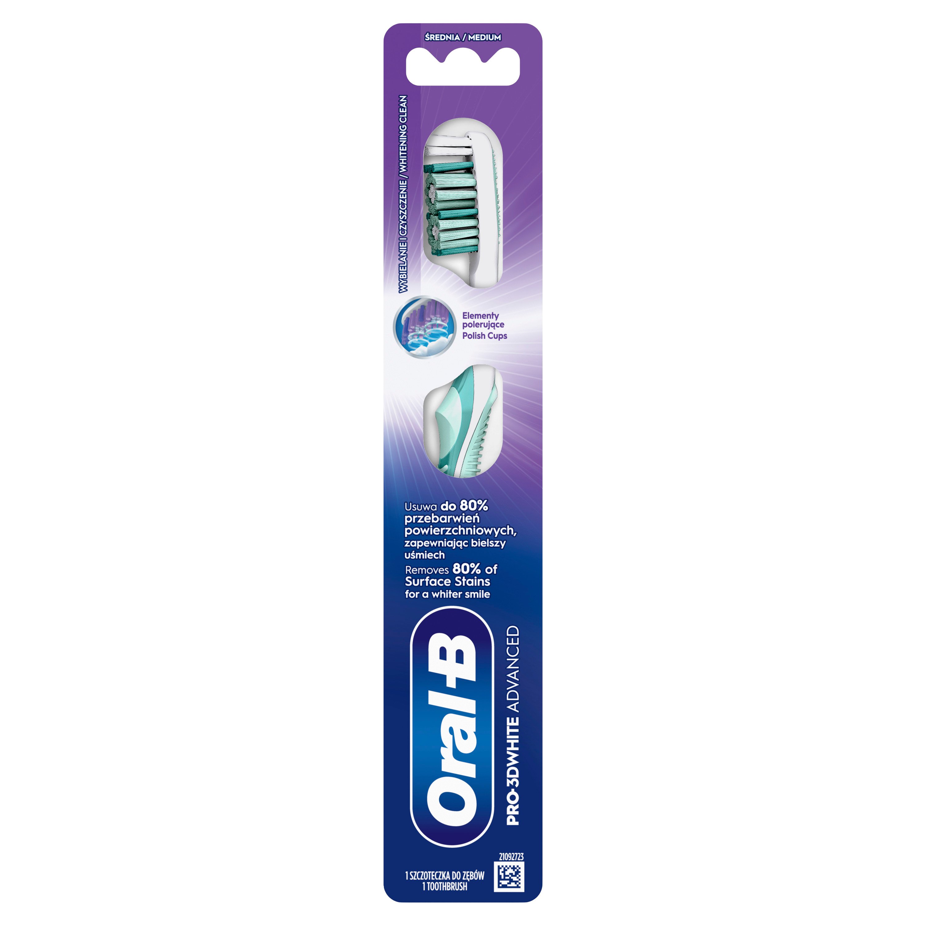 Oral-B Pro 3D White Advance Szczoteczka do zębów 1 szt.