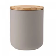 Pojemniki kuchenne - Ladelle Ceramiczny pojemnik z bambusowym wieczkiem 13cm Stak Soft Matt Ladelle szary LD-61158 + 20 zł na pierwsze zakupy LD-61158 - miniaturka - grafika 1