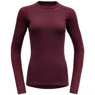 Koszulki sportowe damskie - Damska koszulka Devold Duo Active Woman Shirt LS Rozmiar: L / Kolor: bordowy - miniaturka - grafika 1