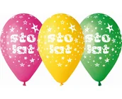 Balony i akcesoria - Gemar Balloons Balony 13", "Sto Lat", mix, Gemar, 5 szt GS120/PG01 - miniaturka - grafika 1