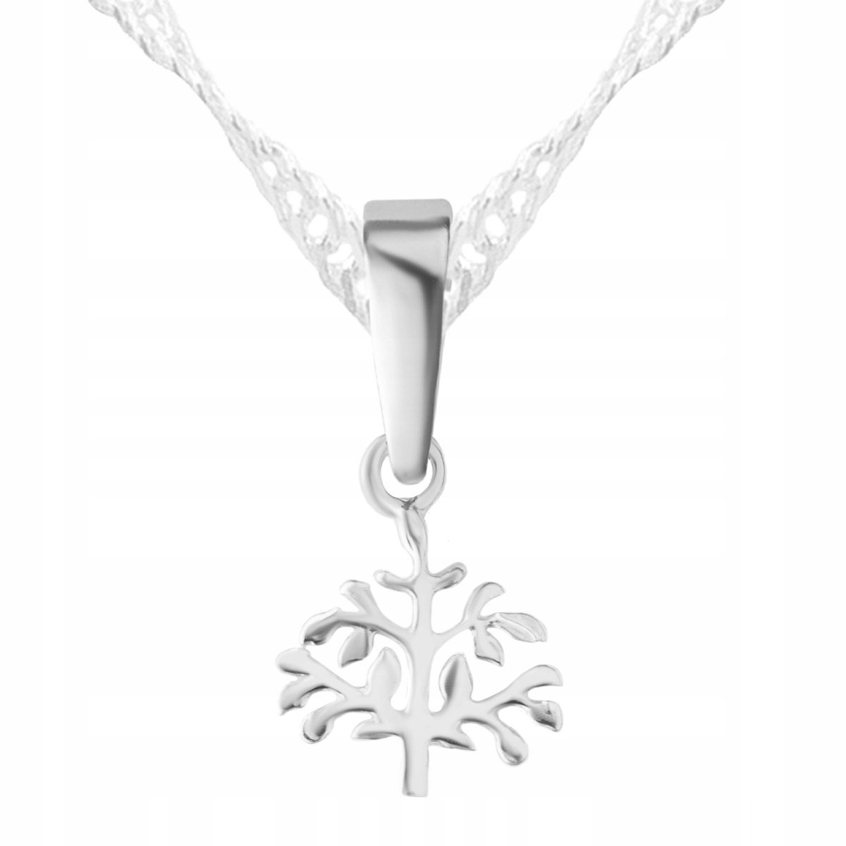 Naszyjnik Srebrny z Drzewem Życia Drzewo Drzewko Życia Liście SREBRO 925