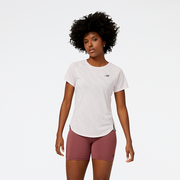 Koszulki i topy damskie - Koszulka damska New Balance WT23281SOI  różowa - miniaturka - grafika 1