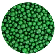 Dodatki do ciast w proszku - POSYPKA PEREŁKI CUKROWE zielone ciemne perłowe 4mm 50g - miniaturka - grafika 1