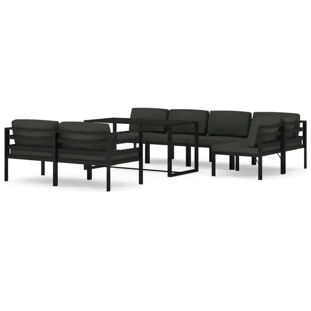 Zestaw Wypoczynkowy do Ogrodu z Aluminiową Ramą, Antracytowy, 120x60x66 c