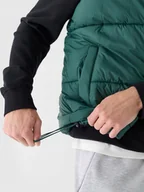 Kamizelki męskie - Bezrękawnik męski z kapturem 4F ciemno zielona kamizelka sportowa r L - miniaturka - grafika 1