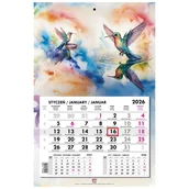 Kalendarze - Kalendarz 2026 jednodzielny główka płaska Koliber - kalendarz - miniaturka - grafika 1