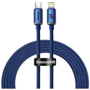 Baseus Crystal Shine Series kabel przewód USB do szybkiego ładowania i transferu danych USB Typ C - Lightning 20W 2m niebieski (CAJY000303) CAJY000303 - Kable USB - miniaturka - grafika 1