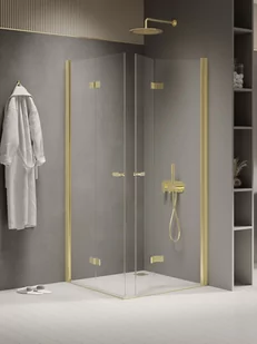Kabina prysznicowa New Trendy New Soleo 90x90 kwadratowa złota K-1953 - Kabiny prysznicowe - miniaturka - grafika 1