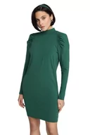Sukienki - Madnezz House Damska sukienka Valentina, sukienka ze stójką, długie rękawy, długość mini, wzmocnione ramiona, zielony, L - miniaturka - grafika 1