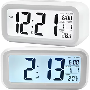 Budzik Zegar Led Termometr Podświetlenie 12/24H - Zegary - miniaturka - grafika 1