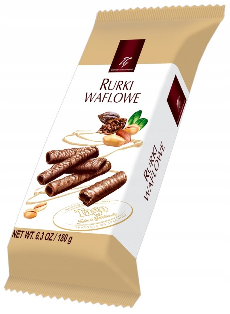 Rurka waflowa w czekoladzie mlecznej Tago 180g 18szt