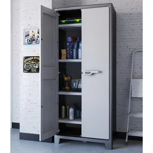 Keter Szafa ogrodowa  Keter Szafa z półkami Titan czarno-szara 182 cm 8013183116118 - Pozostałe meble ogrodowe - miniaturka - grafika 1