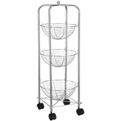 Wózki kuchenne - 5five Simple Smart Wózek kuchenny z koszami na owoce 3 poziomy stal chromowana 80 cm 118621 - miniaturka - grafika 1