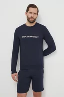 Bluzy męskie - Emporio Armani Underwear bluza lounge kolor granatowy z nadrukiem 111785 4R571 - miniaturka - grafika 1