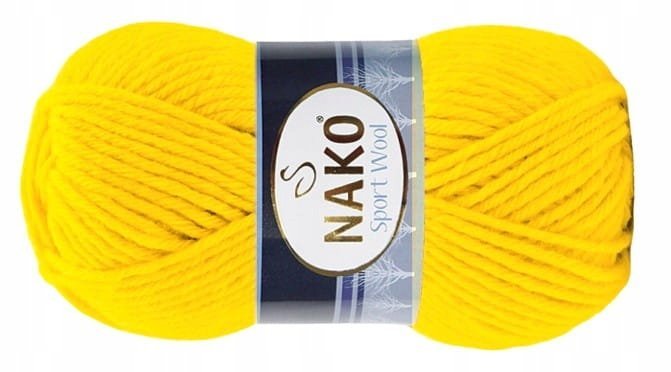 włóczka SPORT WOOL kolor 1253 / żółty