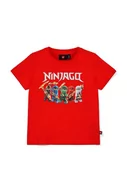 Koszulki dla chłopców - Lego t-shirt bawełniany dziecięcy kolor czerwony z nadrukiem - miniaturka - grafika 1