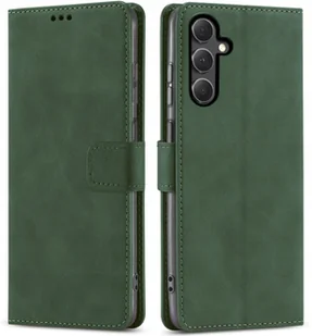 ETUI Z KLAPKĄ do Samsung S23 FE ZIELONE ZAMYKANE CASE + SZKŁO - Etui i futerały do telefonów - miniaturka - grafika 1