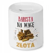 Skarbonki - Dla Baristy Skarbonka na Urodziny na Prezent z Nadrukiem ze Zdjęciem + Opakowanie na prezent (wzór 03) - miniaturka - grafika 1