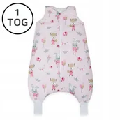 Śpiworki dla dzieci - OCIEPLANY ŚPIWOREK Z NOGAWKAMI 56-68 XS 1 TOG BAWEŁNA 100% PRODUKT POLSKI - miniaturka - grafika 1