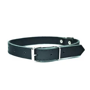 Chaba Obroża skórzana kolor czarny 16mm 45cm - Obroże dla psów - miniaturka - grafika 1