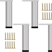 Zawiasy, okucia i inne akcesoria - 4 sztuki 20 cm srebrnych nóżek meblowych - Regulowane, nowoczesne nóżki do sofy - Wymienne nóżki do szafki RTV, szafki łazienkowej - miniaturka - grafika 1