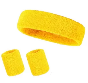 ZESTAW OPASEK ŻÓŁTE ŚCIĄGACZY Z FROTKI LATA 80 - Stroje karnawałowe - miniaturka - grafika 1