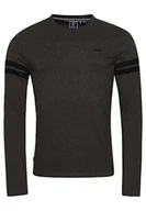 Koszulki męskie - Superdry Shirt VLE Quarterback L/S Top Graphite Dark Marl S Męski, Graphite Dark Marl, S - miniaturka - grafika 1