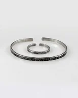 Zestawy biżuterii dla kobiet - Komplet - srebrna bransoletka + obrączka - różne rozmiary - miniaturka - grafika 1