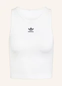 Bluzki damskie - Adidas Originals Krótki Top Essentials Rib weiss - adidas Originals - miniaturka - grafika 1