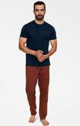 Piżamy męskie - Track bawełniana piżama męska z krótkim rękawem 40052-59X, Kolor granatowy, Rozmiar L, Henderson - Intymna - miniaturka - grafika 1